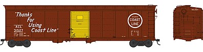 Bowser 50 Single-Door Boxcar - Ready to Run Atlantic Coast Line #31625 (Boxcar Red, yellow, Thanks Slogan, Circle Logo)