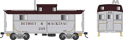 Bowser PRR Class N5 Steel Cabin Car (Caboose) - Ready to Run Detroit & Mackinac #205 (gray, Boxcar Red)