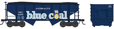 Bowser GLA 2-Bay Hopper Reading Blue Coal #82158 HO Scale Model Train Freight Car #41862