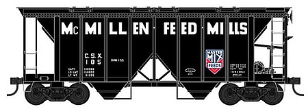 Bowser 70 ton 2-Bay Covered Hopper McMillen Feed Mills #109 HO Scale Model Train Freight Car #42761