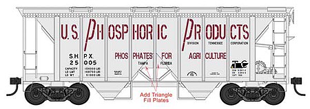 Bowser 70 ton 2-Bay Covered Hopper USPP #25019 HO Scale Model Train Freight Car #42775