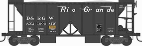 Bowser 70 ton 2 Bay Ballast Hopper Car D&RGW #25003 HO Scale Model Train Freight Car #43105