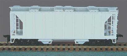 Bowser 70-Ton 2-Bay Closed Side Covered Hopper Undecorated HO Scale Model Train Freight Car #56100