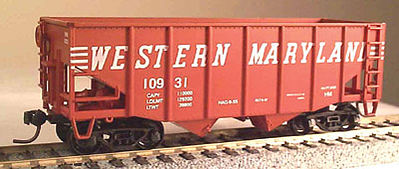 Bowser 55-Ton 2-Bay Fishbelly Hopper - Kit - Western Maryland HO Scale Model Train Freight Car #56863
