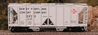 Bowser 70-Ton 2-Bay Covered Hopper Open Side Dewey Cement HO Scale Model Train Freight Car #56877