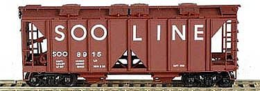 Bowser 70-Ton 2-Bay Covered Hopper Soo Line #8916 HO Scale Model Train Freight Car #56901