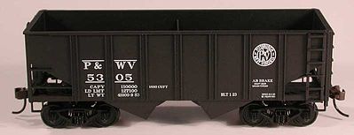 Bowser 55-Ton U Channel Hopper Pittsburgh & West Virginia HO Scale Model Train Freight Car #56952