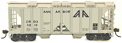 Bowser 70-Ton 2-Bay Open-Side Covered Hopper Kit Ann Arbor HO Scale Model Train Freight Car #56963