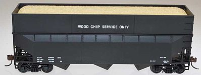 Bowser 70 ton Woodchip Hopper DATA Black HO Scale Model Train Freight Car #57013