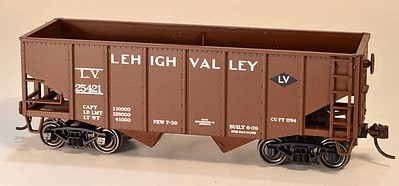 Bowser 55-Ton Fishbelly 2-Bay Hopper - Kit Lehigh Valley 25408 (Boxcar Red, Small Black Damond Logo)