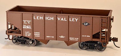 Bowser 55-Ton Fishbelly 2-Bay Hopper Lehigh Valley #25480 HO Scale Model Train Freight Car Kit #60113