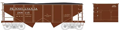 Bowser 2-Bay Hopper Kit Pennsylvania RR #268132 HO Scale Model Train Freight Car Kit #60184