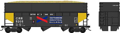 Bowser 70-Ton Offset Wood Chip Hopper CIRR #5205 HO Scale Model Train Freight Car Kit #60217