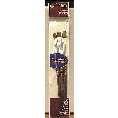 Brushes 8,10,12 Fine Red Sable Flat Brushes (3)