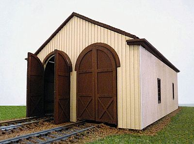 Branchline 2-Stall Wood Engine House Laser-Cut Wood Kit HO Scale Model Railroad Building #657