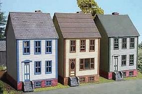 Branchline Row Houses 3-Pack Laser-Art Kit (3) N Scale Model Railroad Building #838