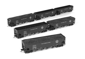 Broadway HO ARA 70t 4 Bay Hopper B&O W2b 6Pk(A)