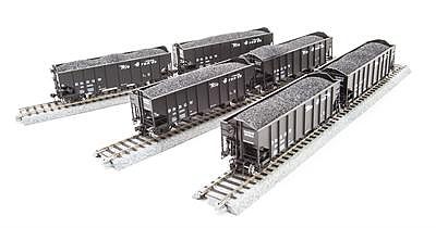 Broadway 3-bay Hopper D&RGW 6 pack HO Scale Model Train Freight Car #4455
