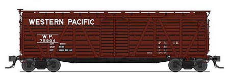 Broadway K7 Western Pacific Stock Car with Hog Sounds HO Scale Model Train Freight Car #5895