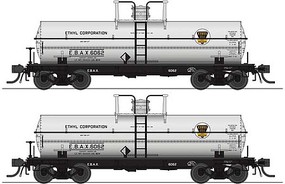 Broadway 6,000 gallon Tank Car Ethyl Corporation 2 pack (gray) HO Scale Model Train Freight Car #6462