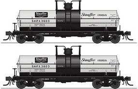 Broadway 6,000 gallon Tank Car Stauffer 2 pack HO Scale Model Train Freight Car #6467