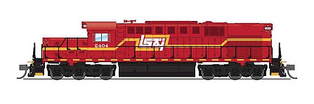 Broadway Alco RSD-15 LS&I #2404 Red, Yellow, and White N Scale Model Train Diesel Locomotive #6619
