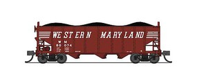 Broadway 3-Bay Hopper car Western Maryland pack A (2) N Scale Model Train Freight Car #7156