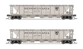 Broadway H32 Covered Hopper Pennsylvania RR Gray Pack A N Scale Model Train Freight Car #7252