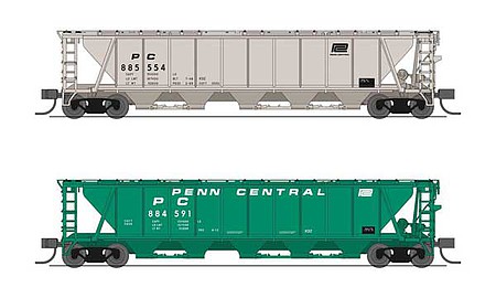 Broadway H32 Covered Hopper Penn Central variety pack N Scale Model Train Freight Car #7257