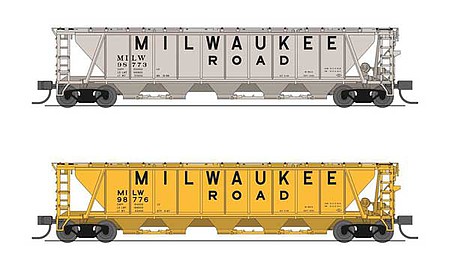 Broadway H32 Covered Hopper Milwaukee Road variety pack N Scale Model Train Freight Car #7262
