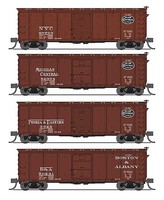 Broadway 40' Steel Boxcar 4 pack B Variety Set NYC.MC,P&E,B&A N Scale Model Train Freight Car #7271