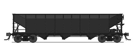 Broadway AAR 70-ton Triple Hopper Undecorated Black HO Scale Model Train Freight Car #7387