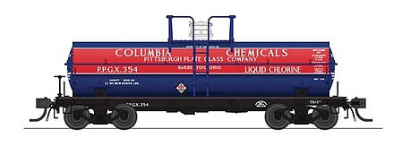 Broadway 6,000 gallon Tank Car 1940s PPG,VS HO Scale Model Train Freight Car #7661