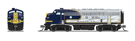 Broadway EMD F7 A/B Units ATSF Santa Fe #329, 341A DCC N Scale Model Train Diesel Locomotive #7750