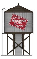 Broadway Operating Water Tower (Sound) Milwaukee Road Weathered HO Scale Model Railroad Building #7919