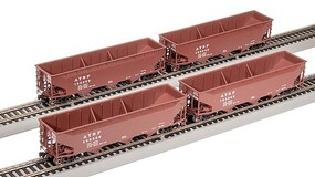 Broadway HO AAR 70T 3-Bay Hopper 4pk ATSF