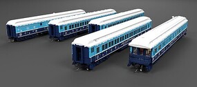 Broadway HO Holiday-themed Heavyweight 5-Car Passenger Set Blue & Whi