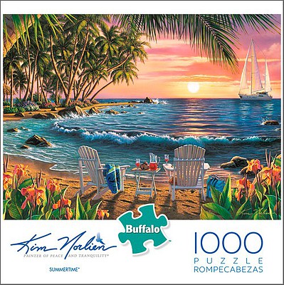 Buffalo-Games Kim Norlien- Summertime Puzzle (Sunset on Beach, Chairs) (1000pc)