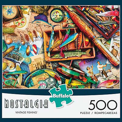 Buffalo-Games Vintage Fishing 500pcs Jigsaw Puzzle 0-599 Piece #3744