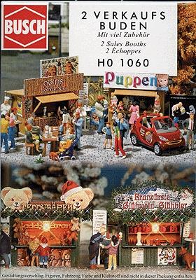 Busch Christmas Booth w/Accessories pkg(2) HO Scale Model Railroad Building Accessory #1060