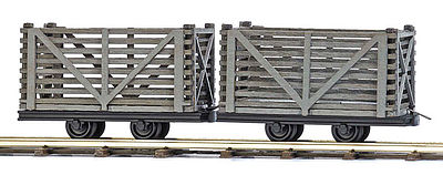 Busch Wood Peat Transport Wagon (2) HO Scale Model Train Freight Car #12214