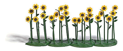 Busch Sunflowers (24) HO Scale Model Railroad Grass Earth #1240