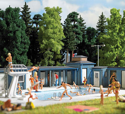 Busch Open-Air Swimming Pool Kit HO Scale Model Railroad Building Accessory #1433