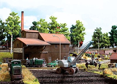 Busch Peat Works Building w/Ramp - Kit HO Scale Model Railroad Building Accessory #1541