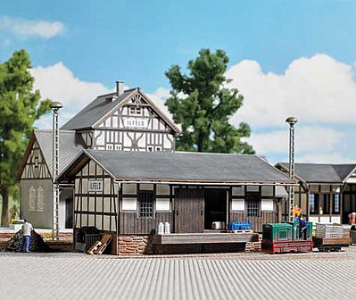 Busch Ilfeld-Harz Half-Timber Freight House HO Scale Model Railroad Building Kit #1642