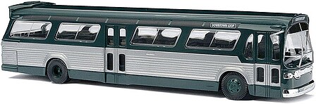 Busch 1959 GMC TDH-5301 Fishbowl City Bus Green & Silver HO Scale Model Railroad Vehicle #44500