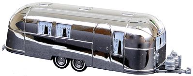 Busch 1958 Airstream Aluminum Camping Trailer Silver HO Scale Model Railroad Vehicle #44982