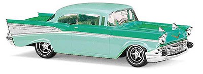 Busch 1958 Chevrolet Bel Air Coupe - Assembled 2-Tone Green, White #45056