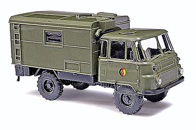 Busch 1973 Robur LO 2002 A Truck w/Box Body East German Army HO Scale Model Railroad Vehicle #50210