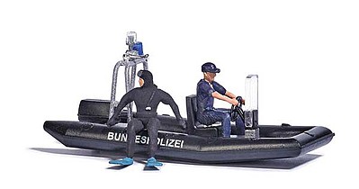 Busch Lake with Animated Police Boat 14-16V, 6-5/16 x 7-1/16   26 x 18cm